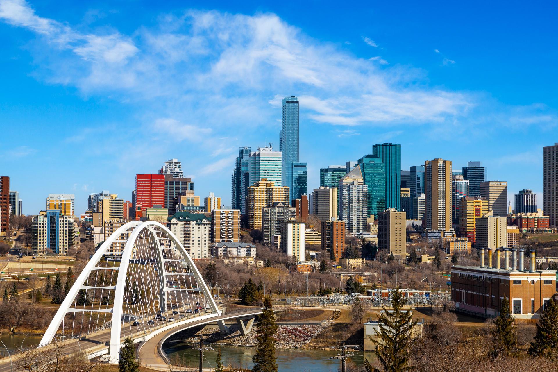 Downtown Skyline in Edmonton, Capital City of Alberta, Canada